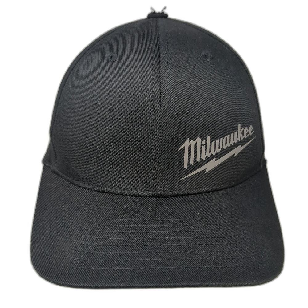 Milwaukee Baseball Cap Black XL Flexfit Logo Fitted Hat Tool Brand Workwear